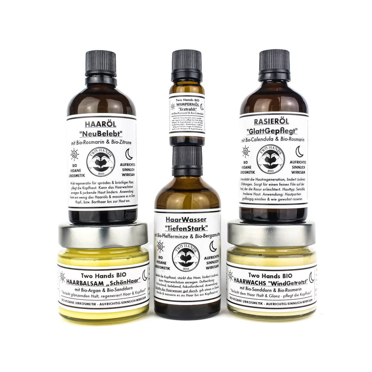 PflegeSet Haare & Bart „Pracht“ - Bio-Vegane Urkosmetik